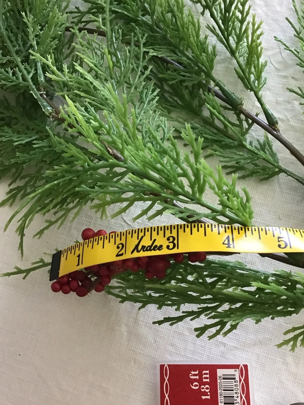 Ashland Cedar Berry Garland - Green and Red Holiday Accent 6 feet long